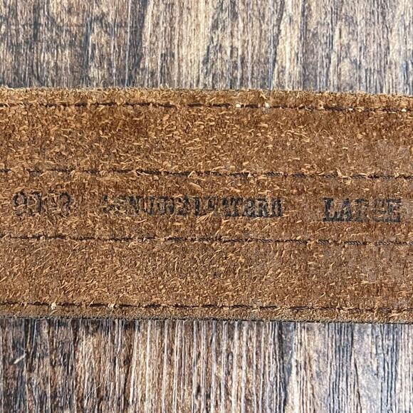VTG Y2K Aeropostale Leather Belt Double Prong Distressed Rugged Size Large Brown - Picture 10 of 16